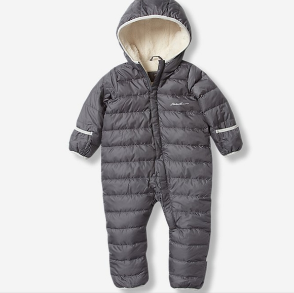 Eddie Bauer infant down snowsuit 3 months gray smoke - Picture 3 of 6